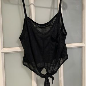 Urban Outfitters Sheer Black Knot Top